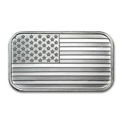 1 oz American Flag Silver Bar -.999 Pure