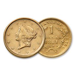 1851 $1 Gold Liberty Type One