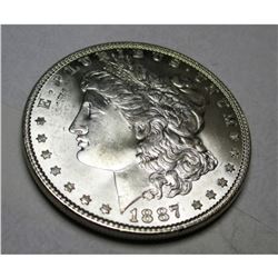 1887 P CH BU Morgan Silver Dollar