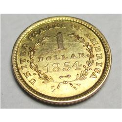 1854 TYPE 1 Gold $1 Liberty