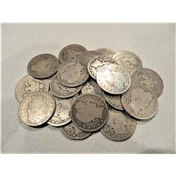 (20) Barber Quarters -90% Silver