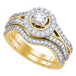0.95 CTW Diamond Bridal Wedding Engagement Ring 14KT Yellow Gold - REF-149Y9X