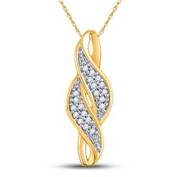0.05 CTW Diamond Crossover Cluster Pendant 10KT Yellow Gold - REF-7N4F
