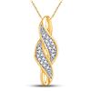 Image 1 : 0.05 CTW Diamond Crossover Cluster Pendant 10KT Yellow Gold - REF-7N4F