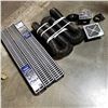 Image 1 : COMPLETE OUTDOOR CHANNEL DRAIN SYSTEM, 50 FT DRAIN HOSE, VORTEX GRATE, CORNER, AND 3 CHANNEL GRATES