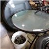 Image 1 : 4 FOLDING ROUND GLASS PATIO TABLES