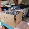 Image 1 : LARGE TOTE OF CHRISTMAS DECOR AND BOX OF GLOBE LIGHTS