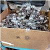 Image 2 : LARGE TOTE OF CHRISTMAS DECOR AND BOX OF GLOBE LIGHTS