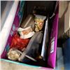 Image 2 : BOX LOT OF KIDS TOYS, BARBIES, WOODEN ELEPHANT, XBOX CONTROLLERS, ETC