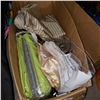 Image 2 : BOX OF CURTAINS, BED SHEETS, ETC