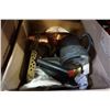Image 1 : BOX OF BRASS AND COPPER DISHES, BOWLS, SAT IRON