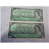 Image 2 : 2 CANADIAN 1 DOLLAR BILLS, 2 SILVER DIMES, AND SILVER BAR