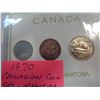 Image 2 : 1970 CANADIAN COIN SET - MANITOBA CENTENNIAL W/ RARE 1970 LOW MINTAGE DIME AND NICKEL