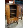 Image 2 : ANTIQUE WALNUT GLASS DOOR DISPLAY CABINET