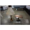 Image 1 : VINTAGE COPPER TABLE LAMP - NEEDS CORD, AND VINTAGE WOOD TABLE LAMP