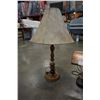 Image 3 : VINTAGE COPPER TABLE LAMP - NEEDS CORD, AND VINTAGE WOOD TABLE LAMP