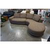 Image 2 : BROWN UPHOLSTERED SECTIONAL SOFA