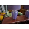 Image 2 : PAIR OF PURPLE TABLE LAMPS