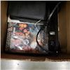 Image 2 : BOX OF DVDS, BLU RAYS, AND BLU RAY PLAYER