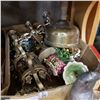 Image 2 : BOX OF COLLECTIBLES, FIGURES, BRASS, STONE DECOR, LIGHTERS