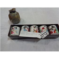 VINTAGE JAPANESE LIGHTER AND JAPANESE EROTICA CUPS