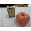 Image 1 : SETH THOMAS CLOCK AND ROCK SALT CANDLE HOLDER