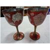 Image 2 : 4 HAND PAINTED BRASS GOBLETS