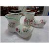 Image 2 : PAIR OF OLD FOLEY BOOTS AND VANITY DISHES AND POTTERY ETC