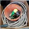 Image 2 : 2 50 FOOT GARDEN HOSES, SPRINKLERS, BUCKET , LANDSCAPE FABRIC