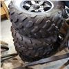 Image 1 : 4 DURO DI-K591 AT TUBLESS ATV TIRES : 3 25x8-12 & 1 25x10-12 ON RIMS