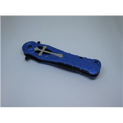 Blue Snake Eye Tactical Spring Assist Knife 4.5 Inches Closed