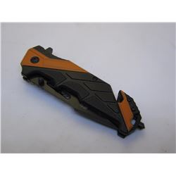 Orange Snake Eye Tactical Spring Assist Knife 4.5 inches Closed