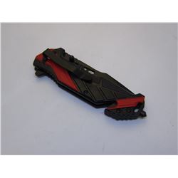 Red Snake Eye Tactical Spring Assist Knife 4.5 inches Closed
