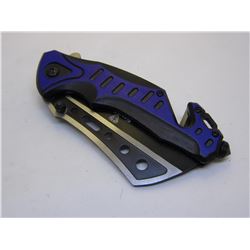 Blue Snake Eye Tactical Spring Assist Knife 4.75 inches Closed