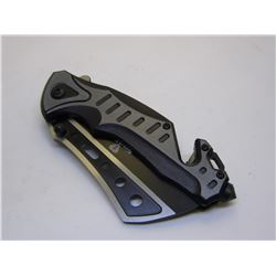Gray Snake Eye Tactical Spring Assist Knife 4.75 inches Closed