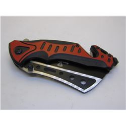 Red Snake Eye Tactical Spring Assist Knife 4.75 inches Closed