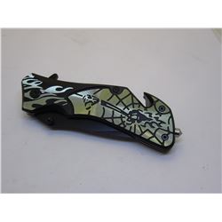 Green Snake Eye Tactical Spring Assist Knife 4.5 inche Closed