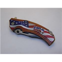 USA Flag Snake Eye Tactical Spring Assist Knife 4.75 inches Closed