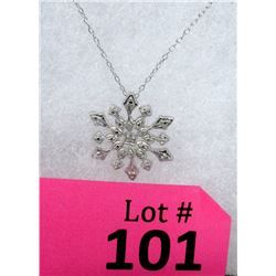 Diamond Sterling Silver Snowflake Necklace