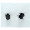 Image 1 : New 2 CT Sapphire Sterling Silver Stud Earrings
