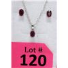 Image 1 : New Sterling Silver Garnet Earrings & Pendant