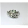 Image 1 : Diamond & Green Amethyst Sterling Silver Ring