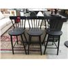 Image 1 : 3 New  27" Tall Black Wood Stools