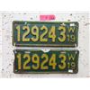 Image 1 : Pair of Rare USA 1919 Wisconsin Licence Plates