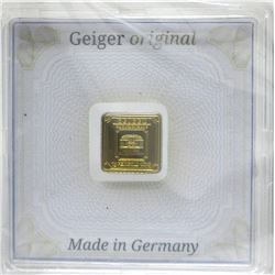 1 Gram .9999 Fine Gold Geiger Edelmetalle Bar