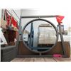 Image 1 : 4 New Round Mirrors w/Square Metal Frames 20 x 20"
