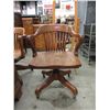Image 1 : Vintage Oak Swivel Office Chair on Casters