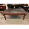 Image 1 : Large Wood Coffee Table with Marble Top