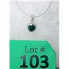Image 1 : Diamond & Emerald Sterling Silver Pendant