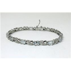 Diamond & White Topaz Tennis Bracelet